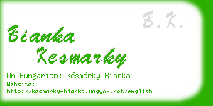 bianka kesmarky business card